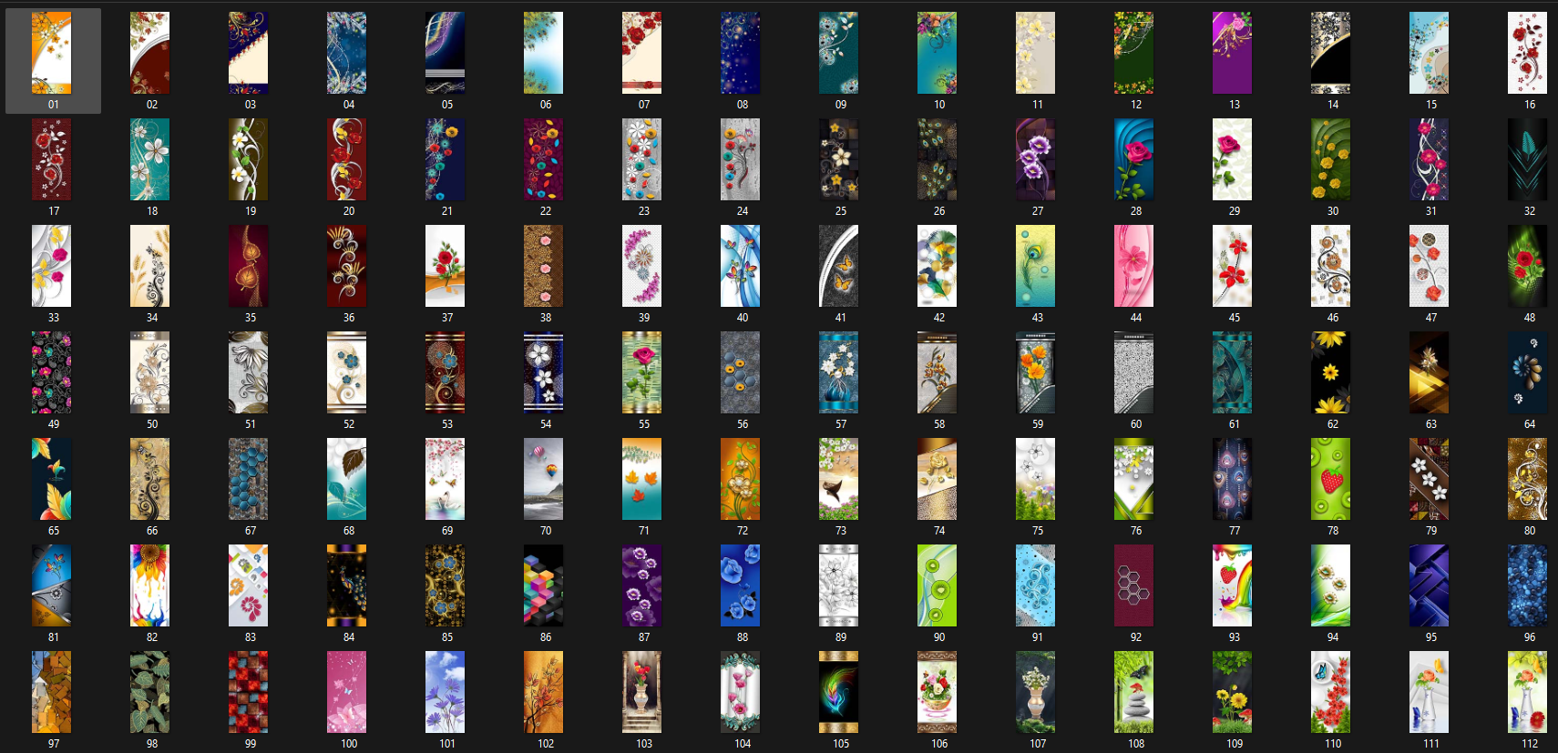 Catalogue sheet of almirah designs 1 to 120