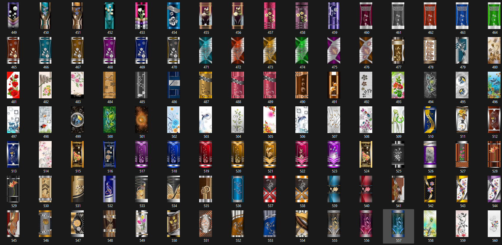 Catalogue sheet of almirah designs 481 to 600