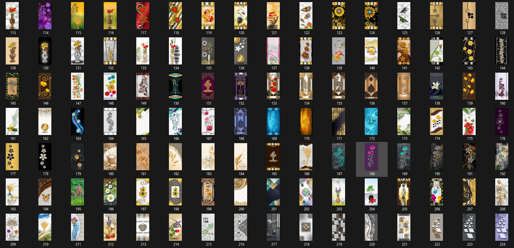 Catalogue sheet of almirah designs 121 to 240